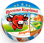 Сыр плавленый «Веселая Коровка» «Ассорти» круглая коробочка, 8 порций