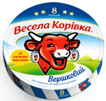 Сыр плавленый «Веселая Коровка» «Вершковий» круглая коробочка, 8 порций